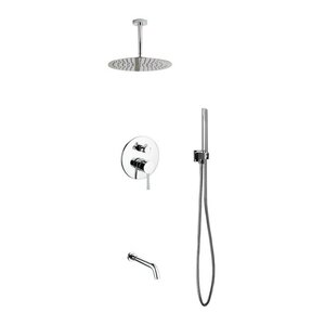 Aqua Rondo Diverter Tub and Shower Faucet with Metal Lever Handle