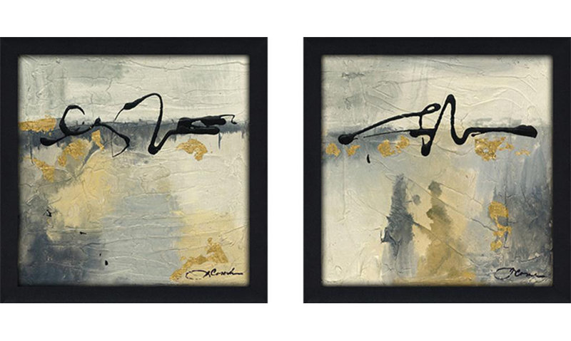 Lyrical Ii 2 Piece Framed Acrylic Painting Print Set Under Glass