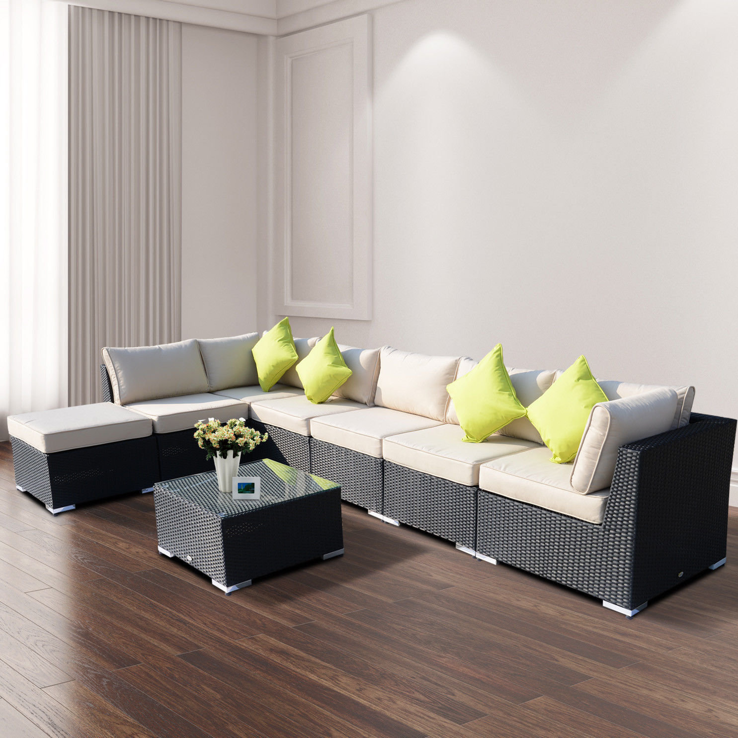 7 seater rattan