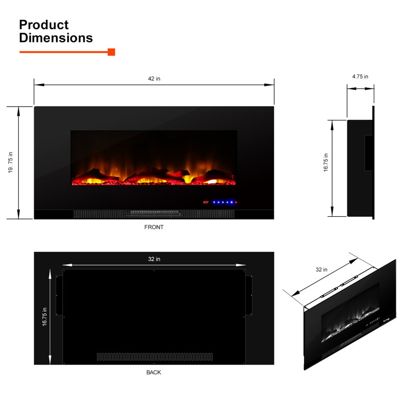E Flame Wall Mounted Electric Fireplace Insert Reviews Wayfair