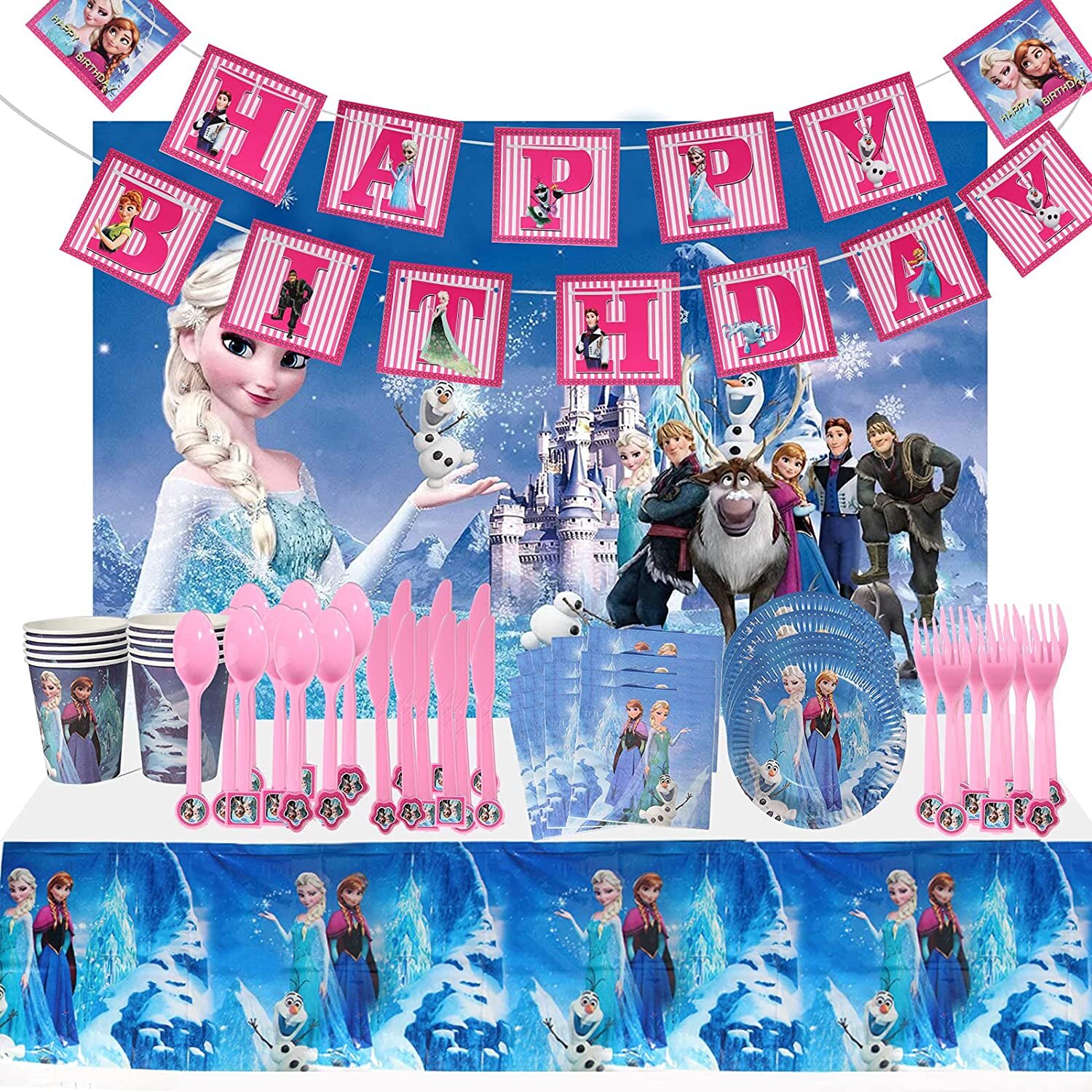 FROZEN WHITE LIGHT BLUE BIRTHDAY PARTY FOOD MEAL GIFT BOXES x10 SILVER