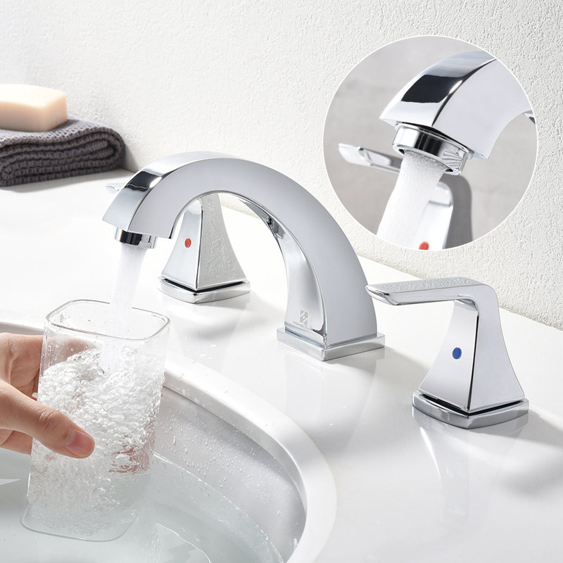 Homelody Lead Free Lavatory Widespread Bathroom Faucet With Drain Assembly Wayfair