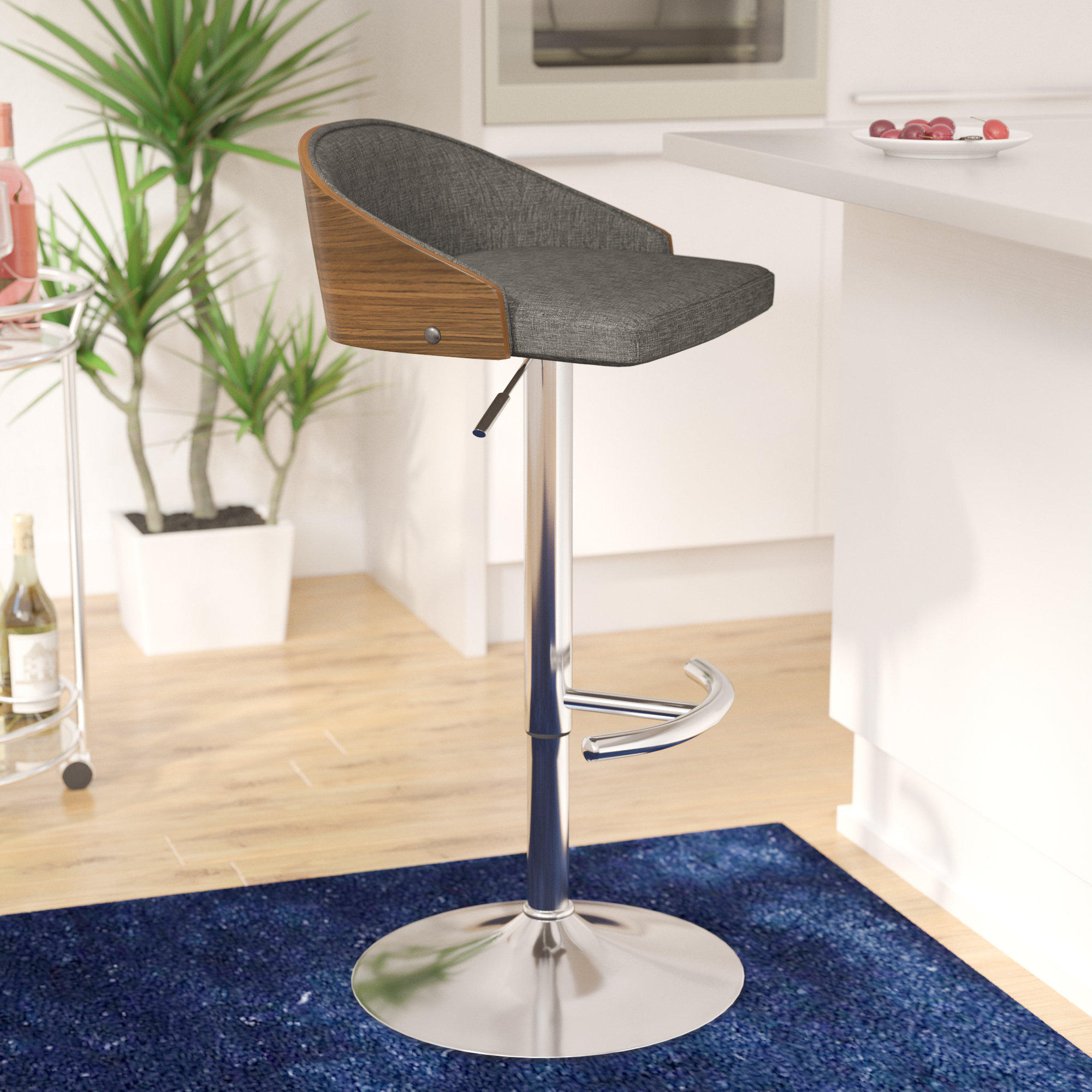 Wade Logan Morford Adjustable Height Bar Stool Reviews Wayfair
