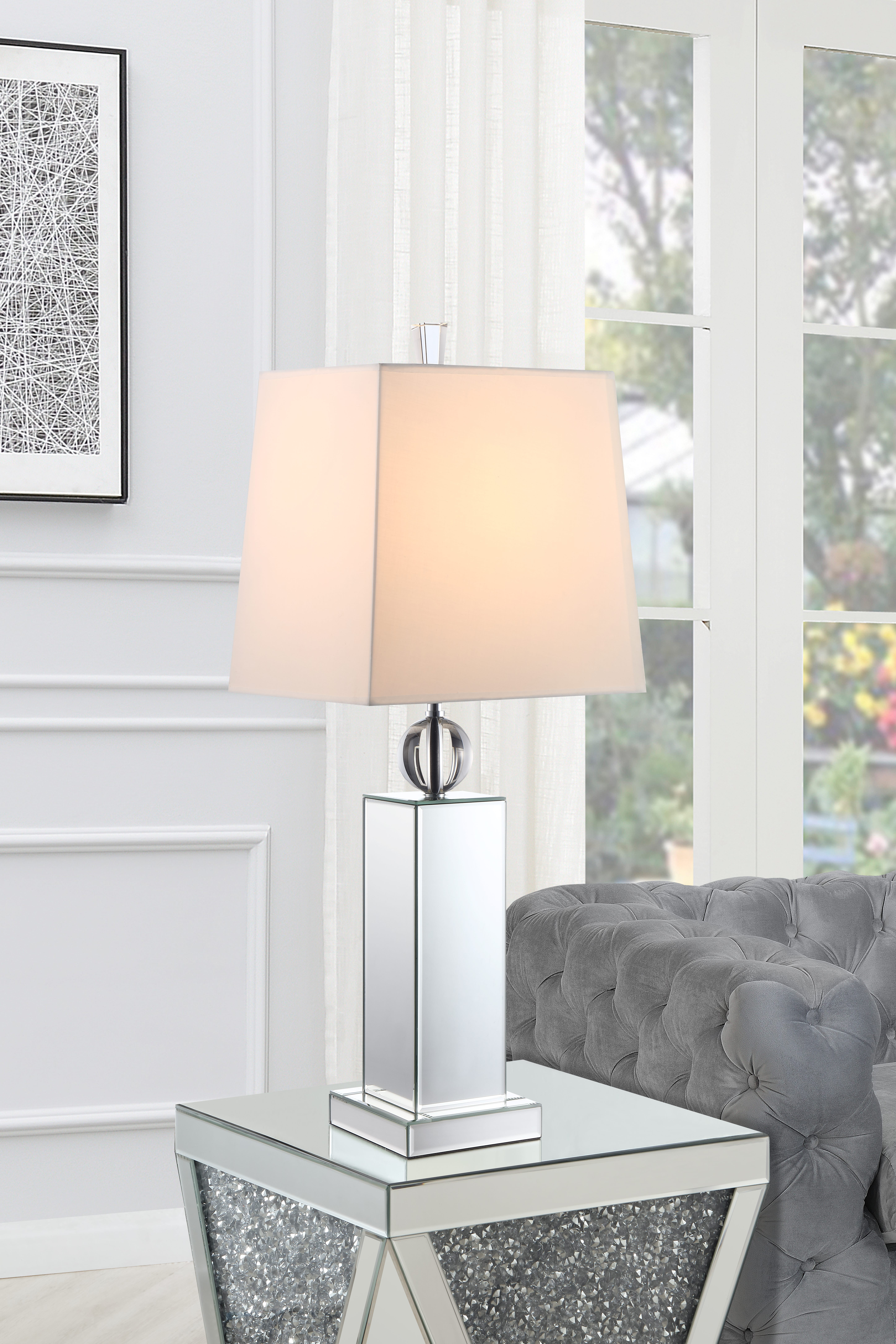 mirrored bedside lamps