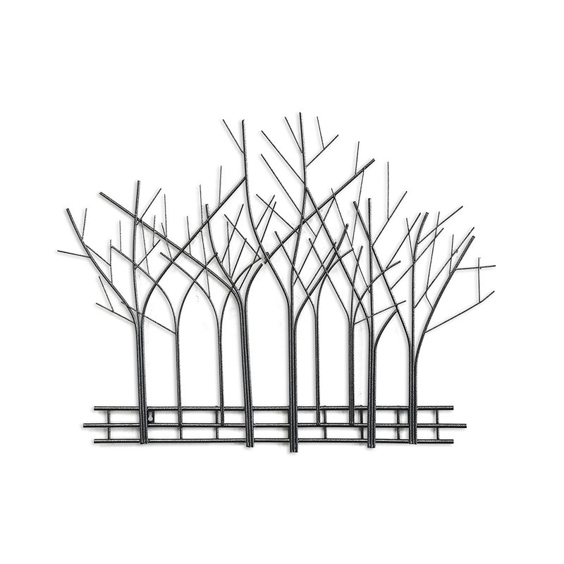 Winston Porter Winter Trees Perspective Metal Mid Century Wall