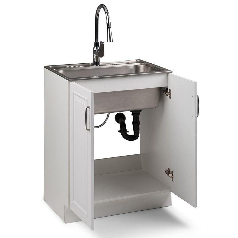 Botelho 28 X 28 Freestanding Laundry Sink With Faucet
