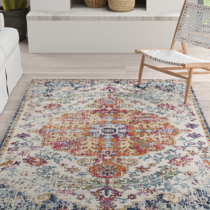 Hillsby Orange/Navy Area Rug 7x10