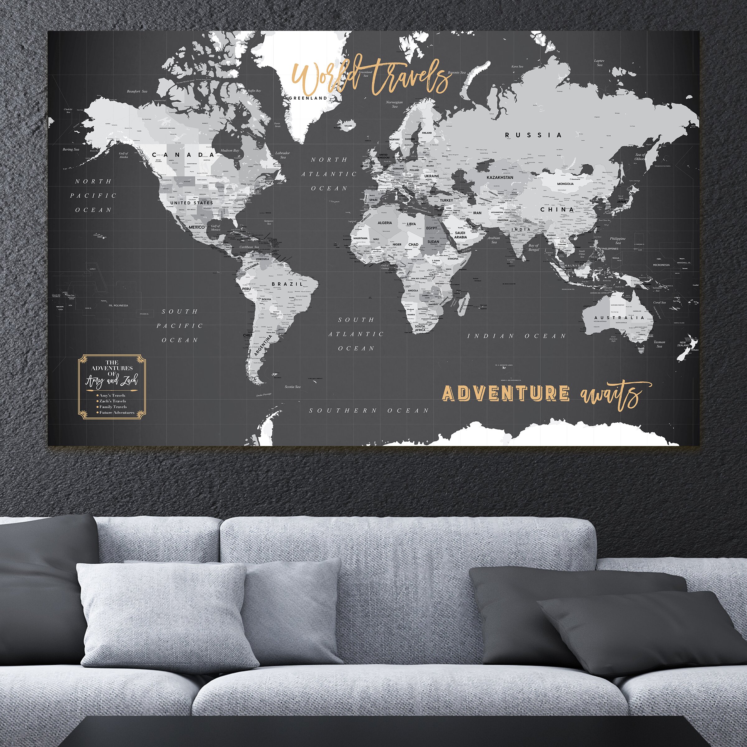 Map Your Travels World Map PaperRamma World Map Art Print to Mark Your Travels | Wayfair