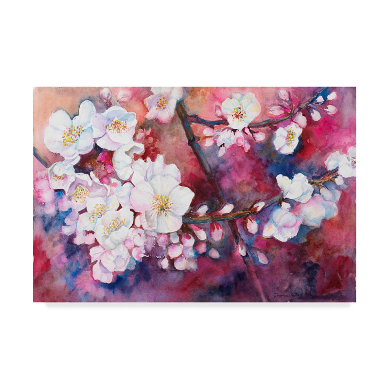 Trademark Art Cherry Blossoms Acrylic Painting Print On Wrapped