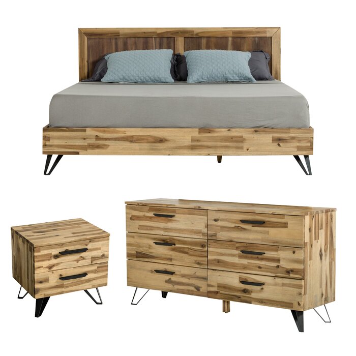 Adelle Platform Light Wood Configurable Bedroom Set