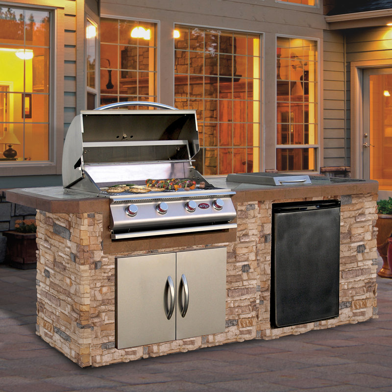 Cal Flame 84 3 Piece 4 Burner Liquid Propane Prefab Kitchen