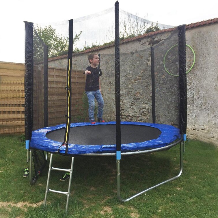 8 FT Kids Trampoline With Enclosure Net Jumping Mat And Spring Cover Padding 