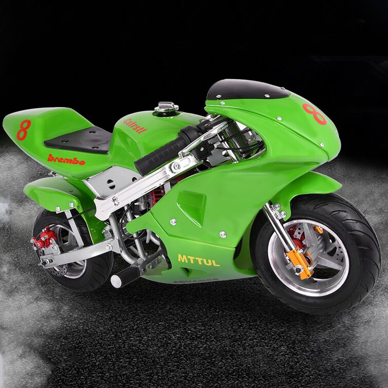 BOOMLLLY Gas Power Pocket Bike Motorcycle 49Cc 4-Stroke Engine For Kids Teens US | Wayfair
