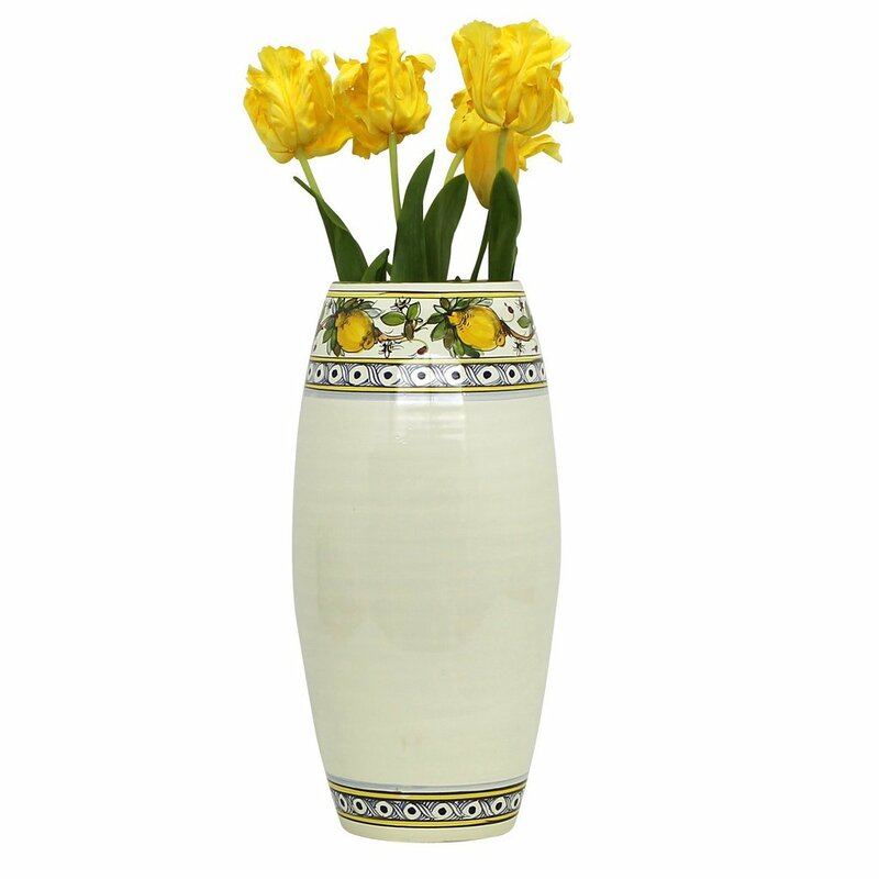 Fleur De Lis Living Arlean Majolica Limoni Ogiva Floor Vase Wayfair