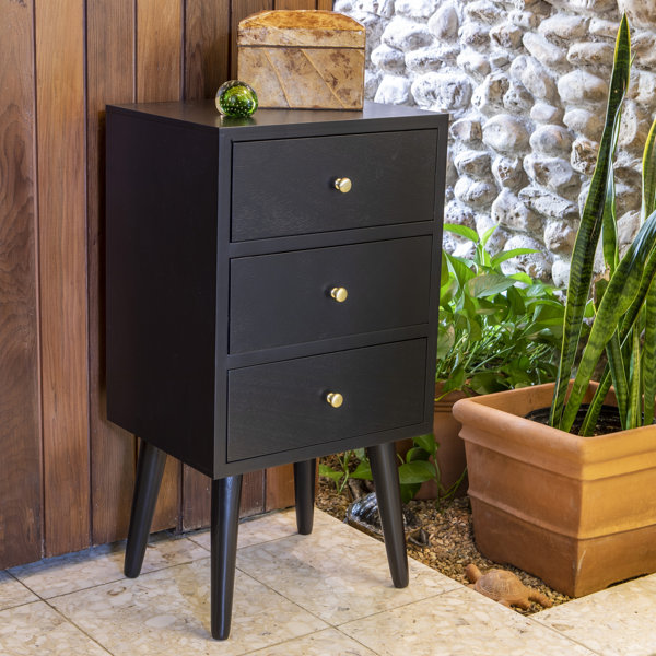 hafley three drawer end table