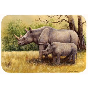 Rhinoceros by Daphne Baxter Kitchen/Bath Mat