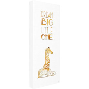 The Kids Room 'Dream Big Little One Giraffe' Graphic Art on Canvas