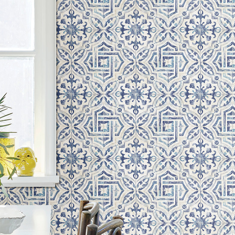 Alexis Spanish Tile 33 L X 20 5 W Geometric Wallpaper Roll