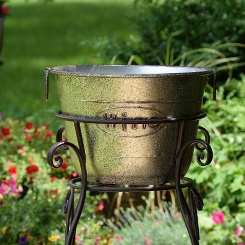 metal ice bucket with stand