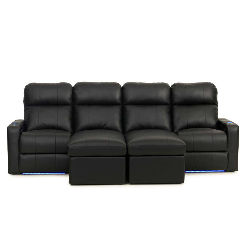 Red Barrel Studio Leather Home Theater Sectional Wayfair