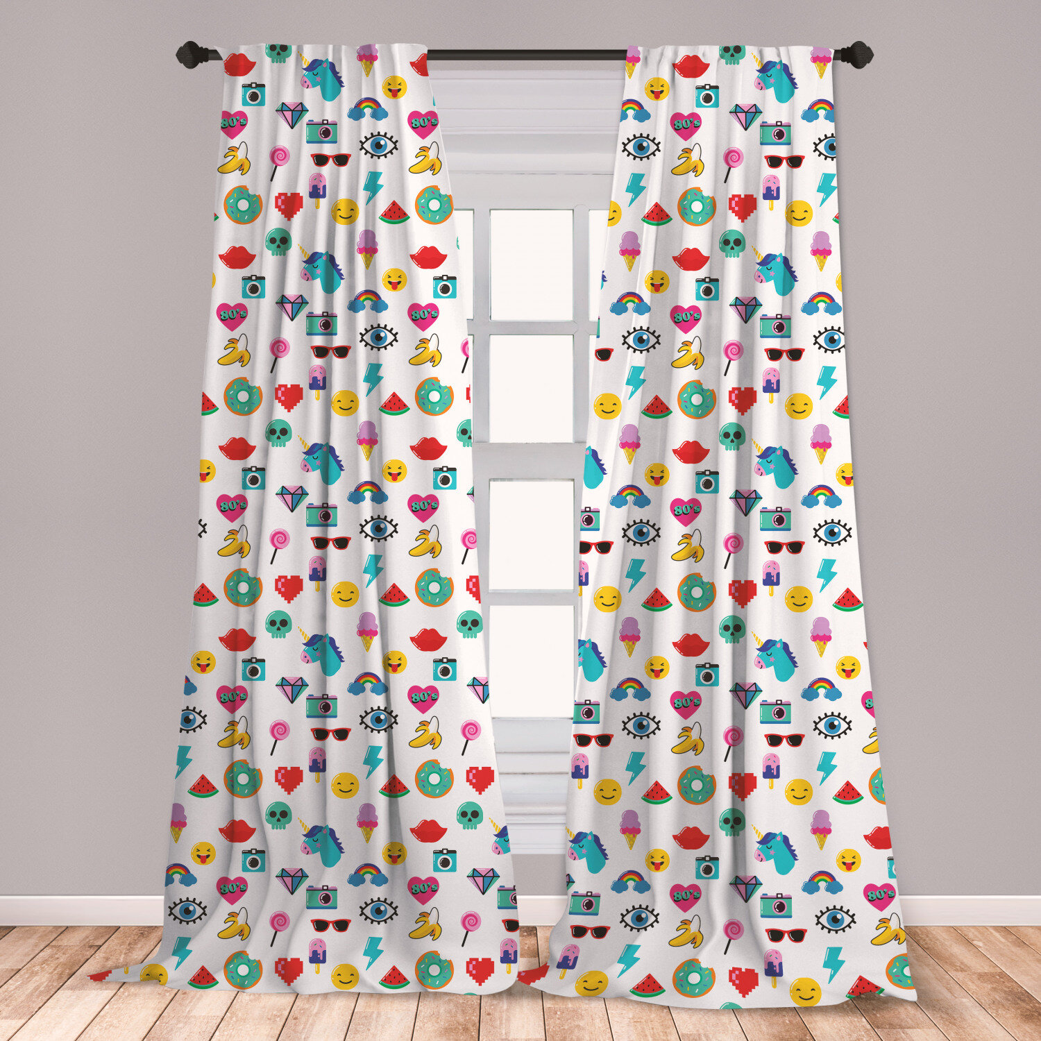 East Urban Home Ambesonne Emoji Window Curtains