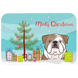 Christmas Tree and English Bulldog Kitchen/Bath Mat