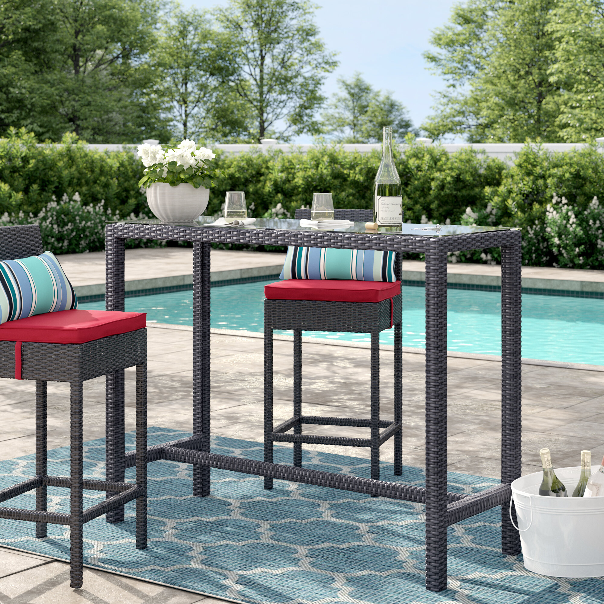 outdoor rectangular high top table