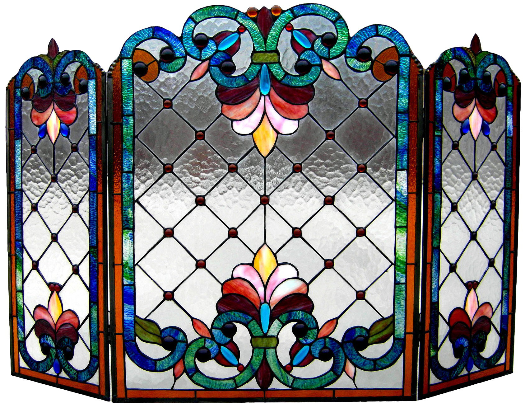 Chloe Lighting Tiffany 3 Panel Bronze Fireplace Screen Reviews
