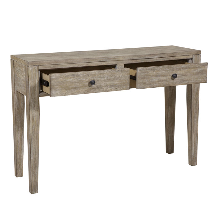 Amina Distressed Wood Two Drawer Accent Storage Console Table