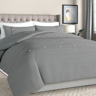 Eider Ivory Carmella 3 Piece 100 Cotton Duvet Cover Set Size