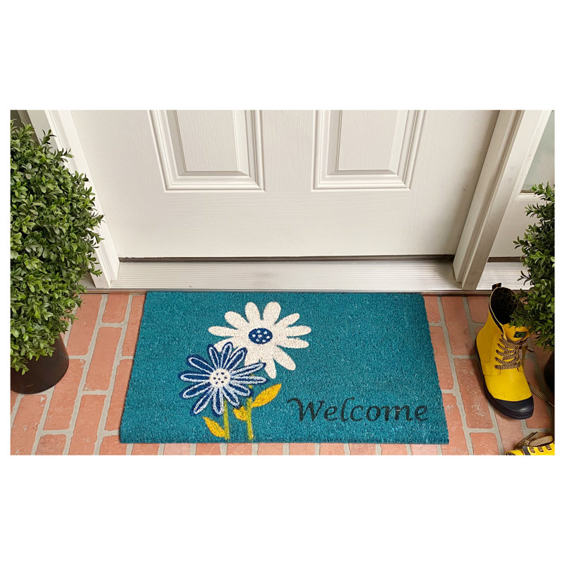 Winston Porter Ahull Daisy Welcome 29 In X 17 In Non Slip Outdoor Door Mat Reviews Wayfair
