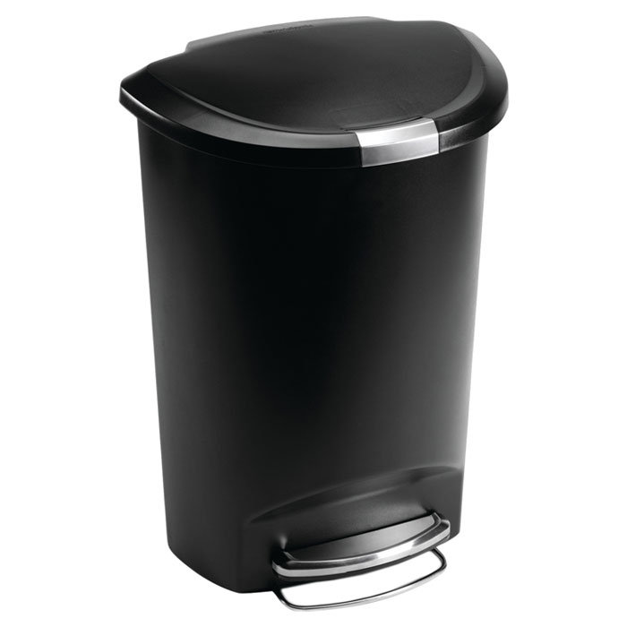 Simplehuman 13 Gallon Semi Round Step Trash Can Plastic Reviews 13 Gallon Semi Round Step Trash Can Plastic