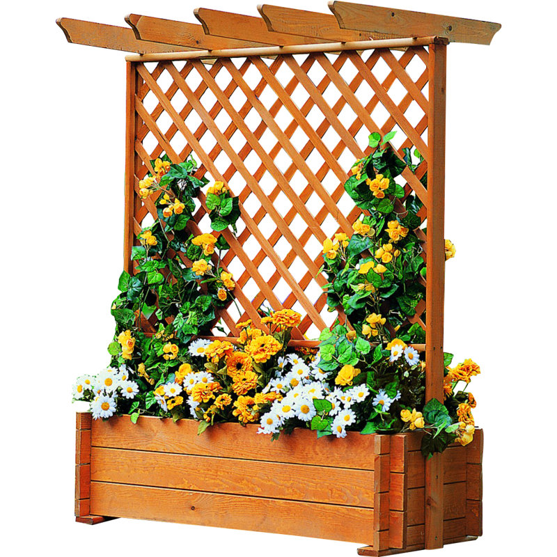 dCor design Wooden Planter Box with Trellis Wayfair.co.uk