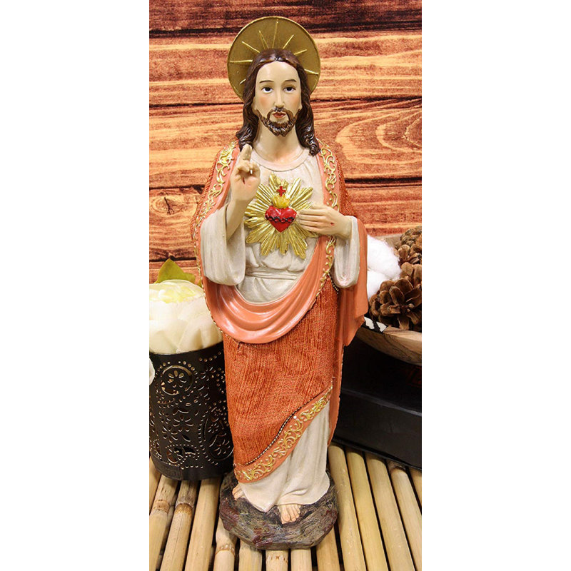 Red Barrel Studio Cryptopodium Colorful Hand Painted Sacred Heart