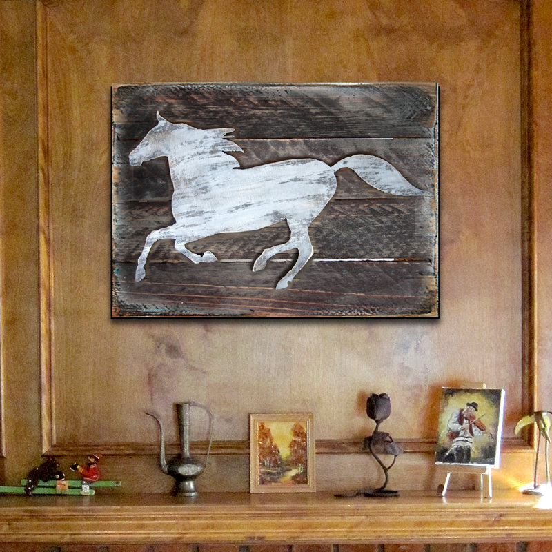 Designocracy Horse Decorative Shabby Elegance Rustic Wooden Board Wall Decor Wayfair