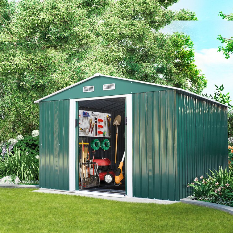 9'x4' Outdoor Garden Storage Shed Steel Garage Tool Utility House Backyard Lawn 