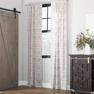 Vintage Farmhouse Curtains Wayfair Livio Damask Light Filtering Rod Pocket Curtain Panels Set Of 2