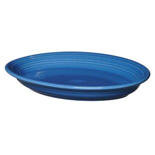 Spode Baking Days 12.5" Oval Rim Dish Blue White Polka Dot Serving Dish Bowl 