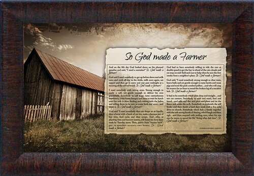 So God Made a Farmer Full Poem Version 14 x 14 Framed Art Wall Plaque