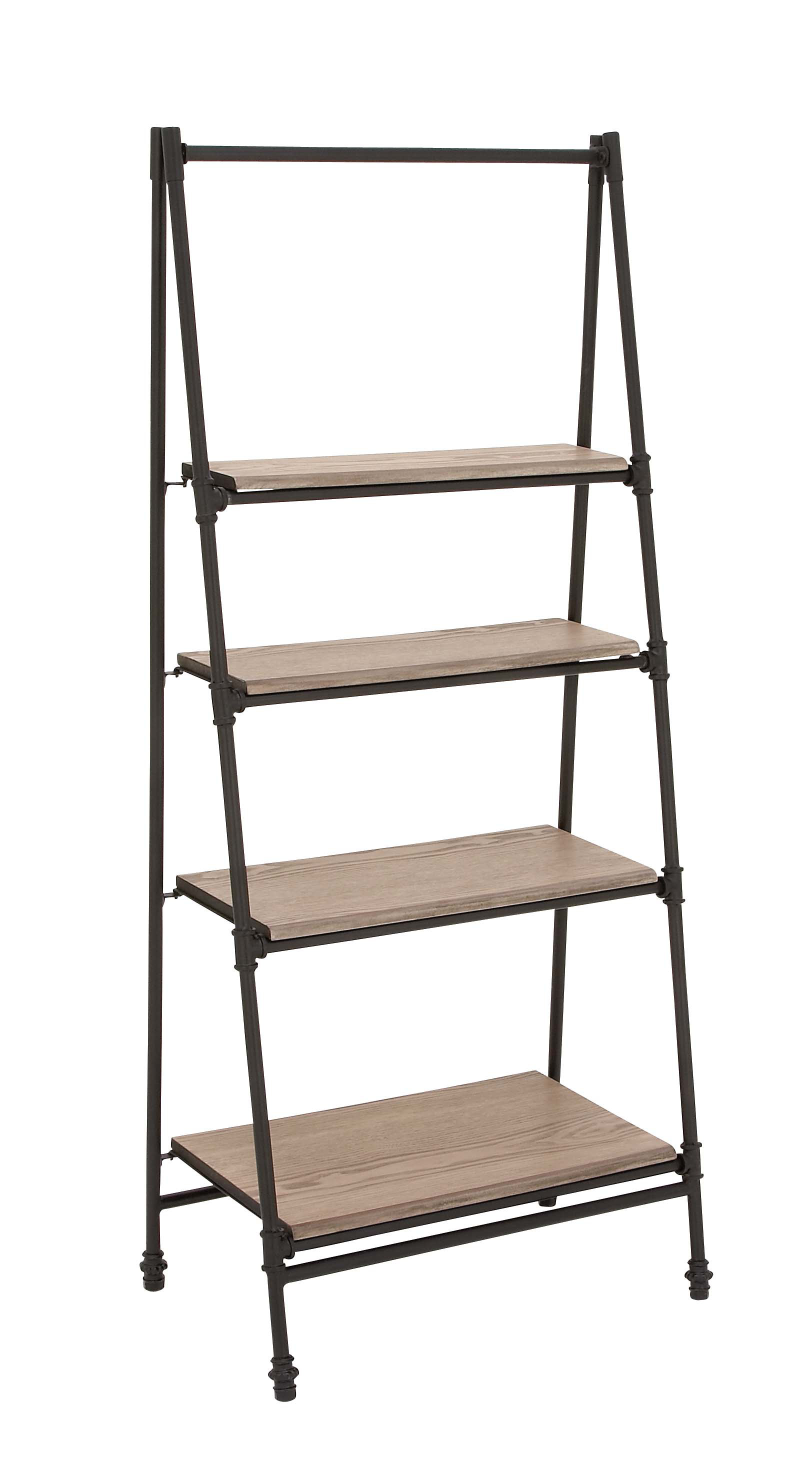 Cole Grey Metal And Wood Leaning Bookcase Reviews Wayfair Co Uk