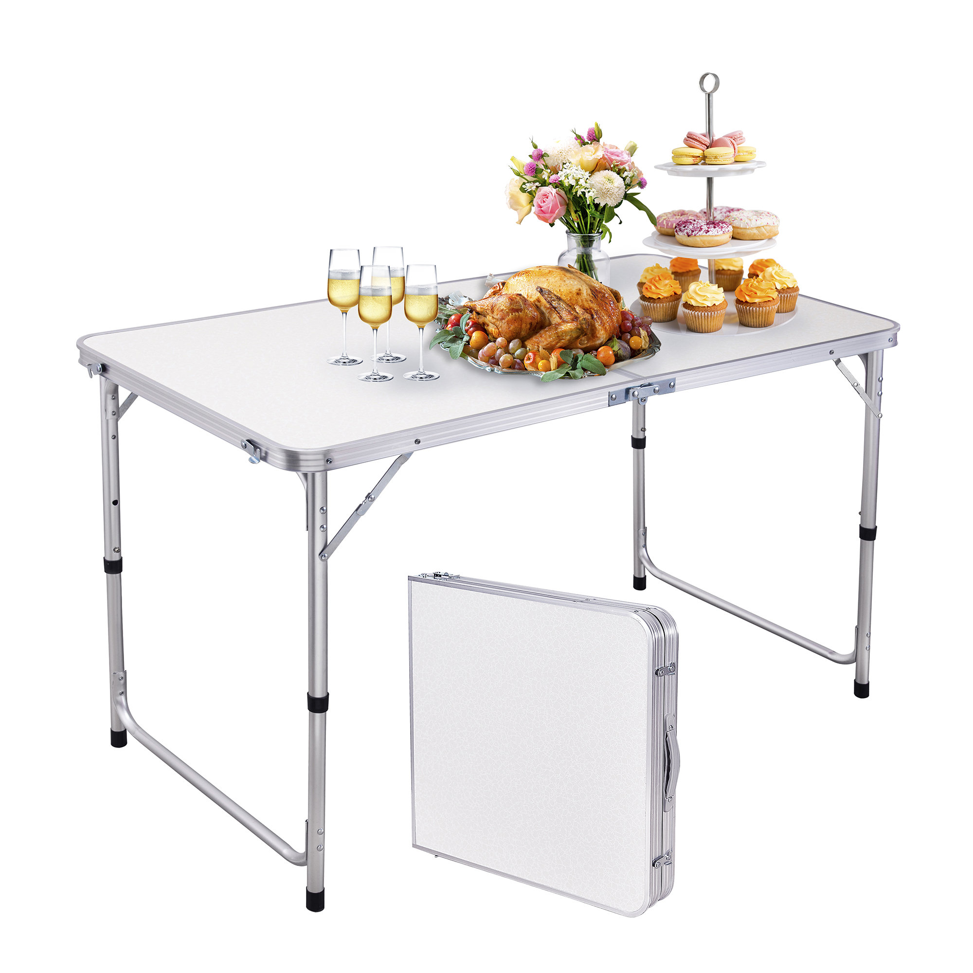 ARC 48" Adjustable Folding Table & Reviews Wayfair