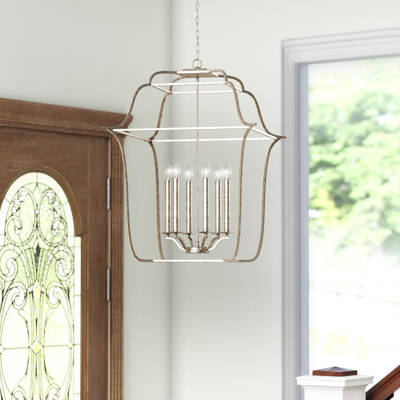 Gracie Oaks Giunta 6 Light Candle Style Geometric Chandelier Wayfair