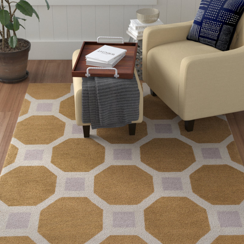 Winston Porter Wyche Geometric Hand Tufted Ivory Cream Area Rug Wayfair