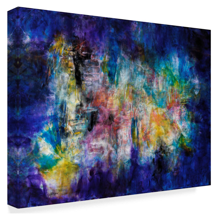 Blue Moon Abstract Acrylic Painting Print On Wrapped Canvas
