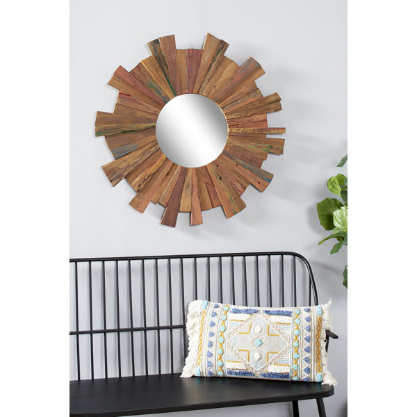 Round Reclaimed Wood Mirror Wayfair
