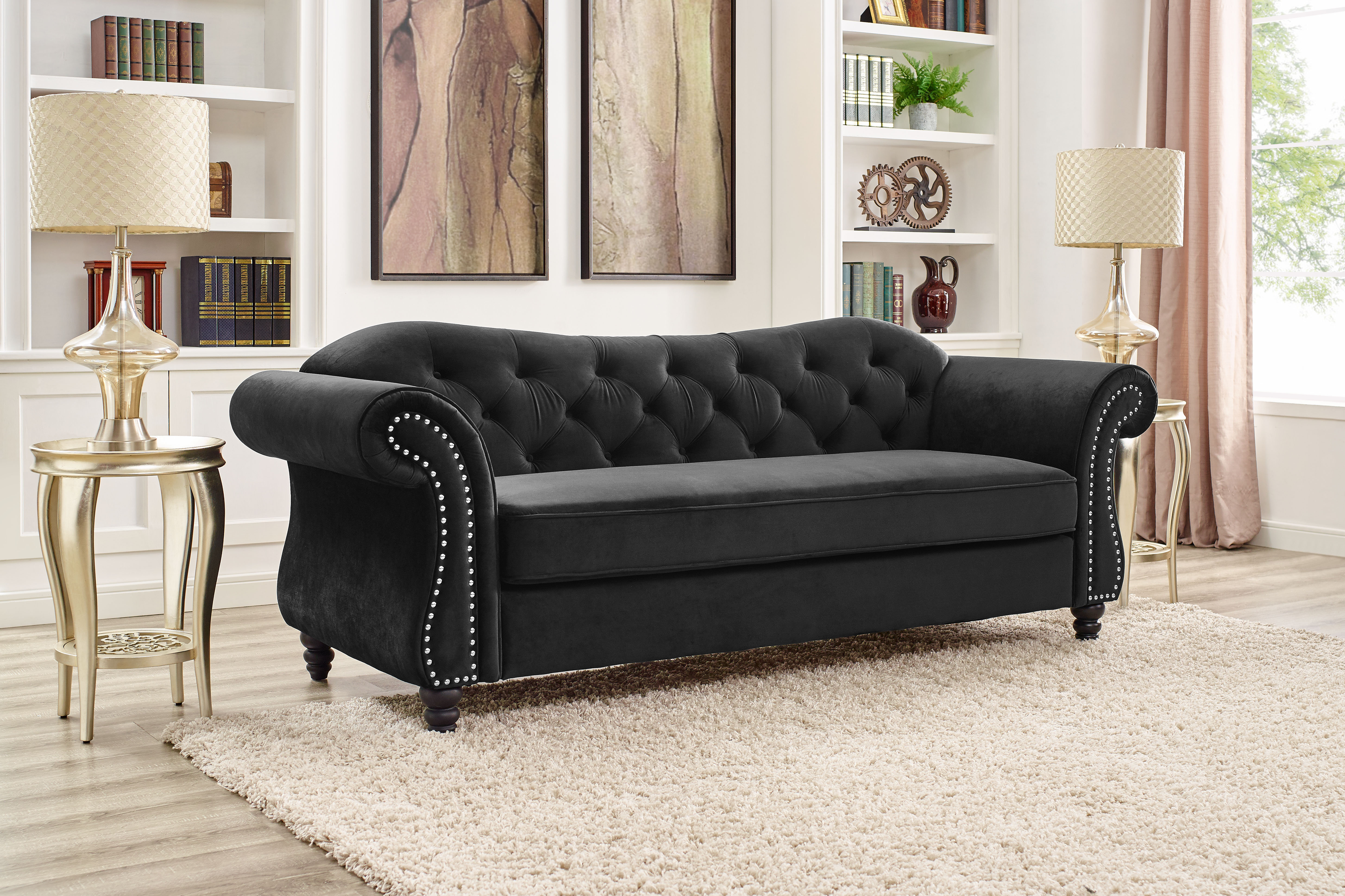 Velvet Chesterfield Grey Livingroom Sofa Velvet Chesterfield Grey Livingroom Sofa