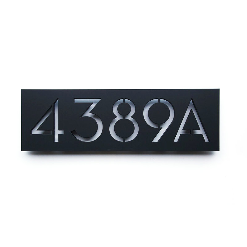 Satin White Modbox Usa Modern Address Plaque Numbers Patio Lawn Garden Kolenik Outdoor Décor