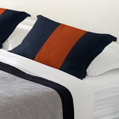 Chicago Football Sham East Urban Home Size: King, Fabric: Polyester, Color: Navy/Orange