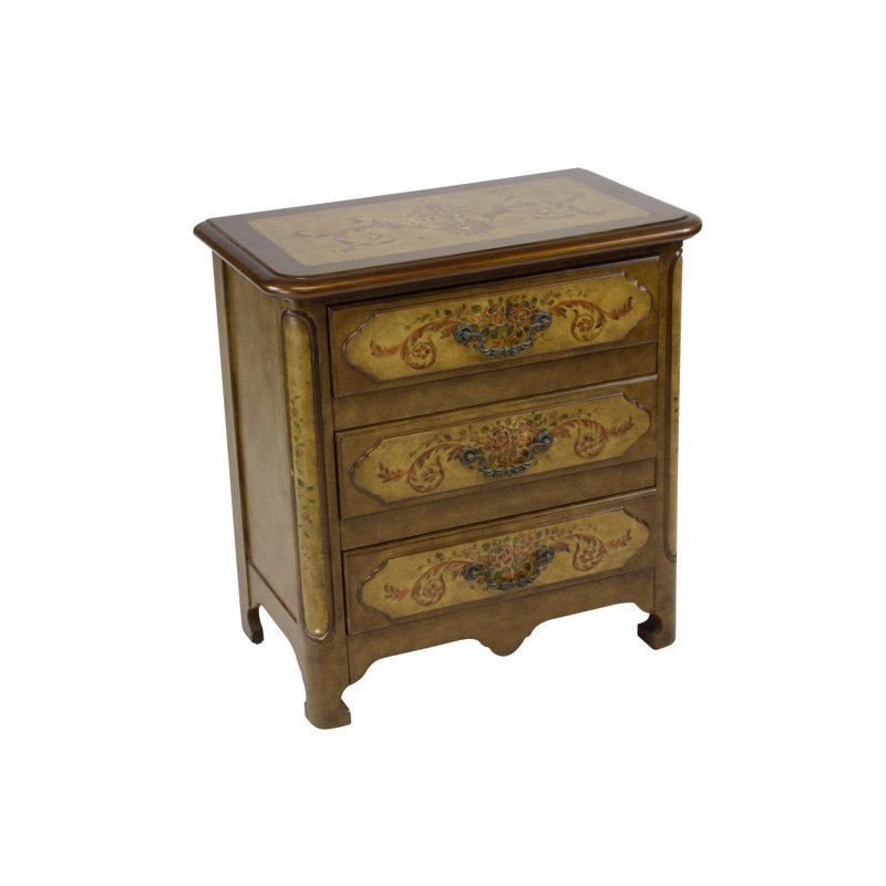 Fleur De Lis Living Cephas Hand Painted 3 Drawer Accent Chest
