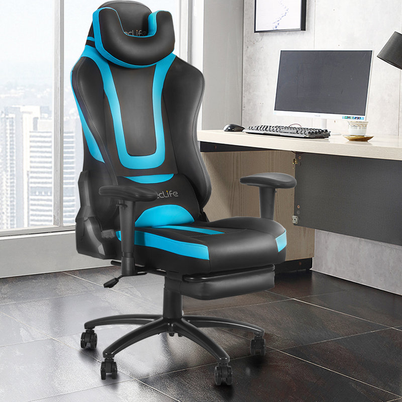 Symylife Ergonomic Massage Pc Racing Gaming Chair With Footrest Wayfair